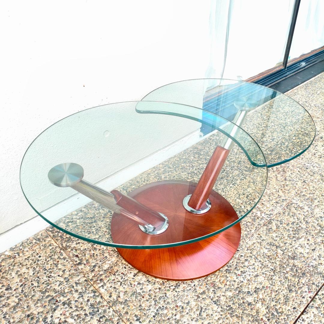 ロナルドシュミット ガラステーブル ドイツ 回転式テーブル IDC大塚家具