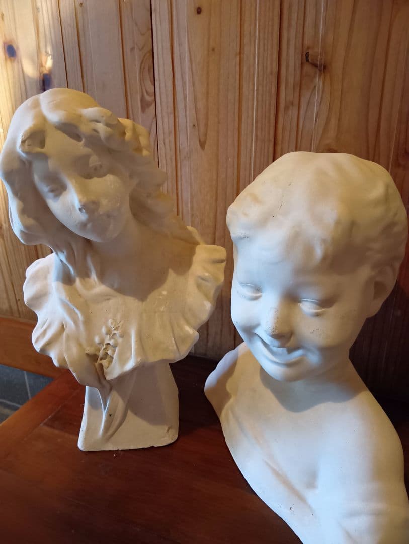 デッサン用　石膏像、スズランの少女と子供の2体セット　送料無料