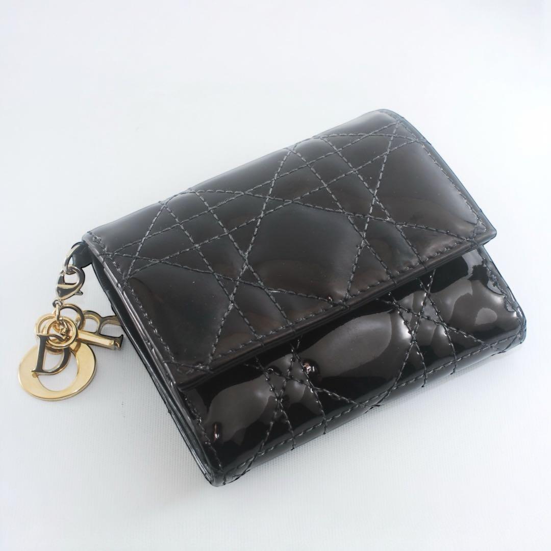 DIOR＊レディ ディオール＊エナメル＊ロータスウォレット＊カナージュ＊財布