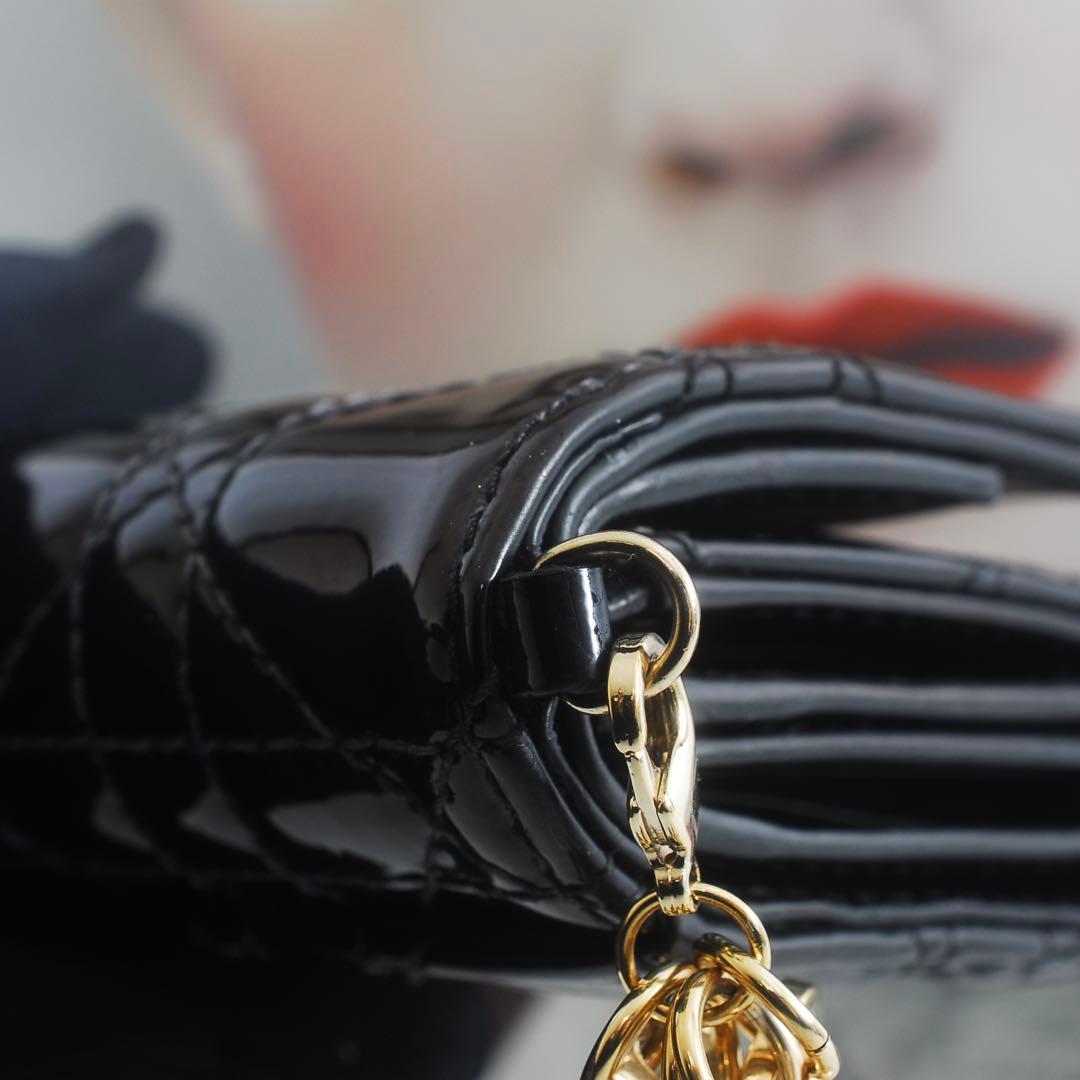 DIOR＊レディ ディオール＊エナメル＊ロータスウォレット＊カナージュ＊財布