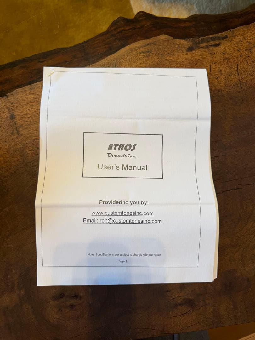 ETHOS Overdrive ギターエフェクター