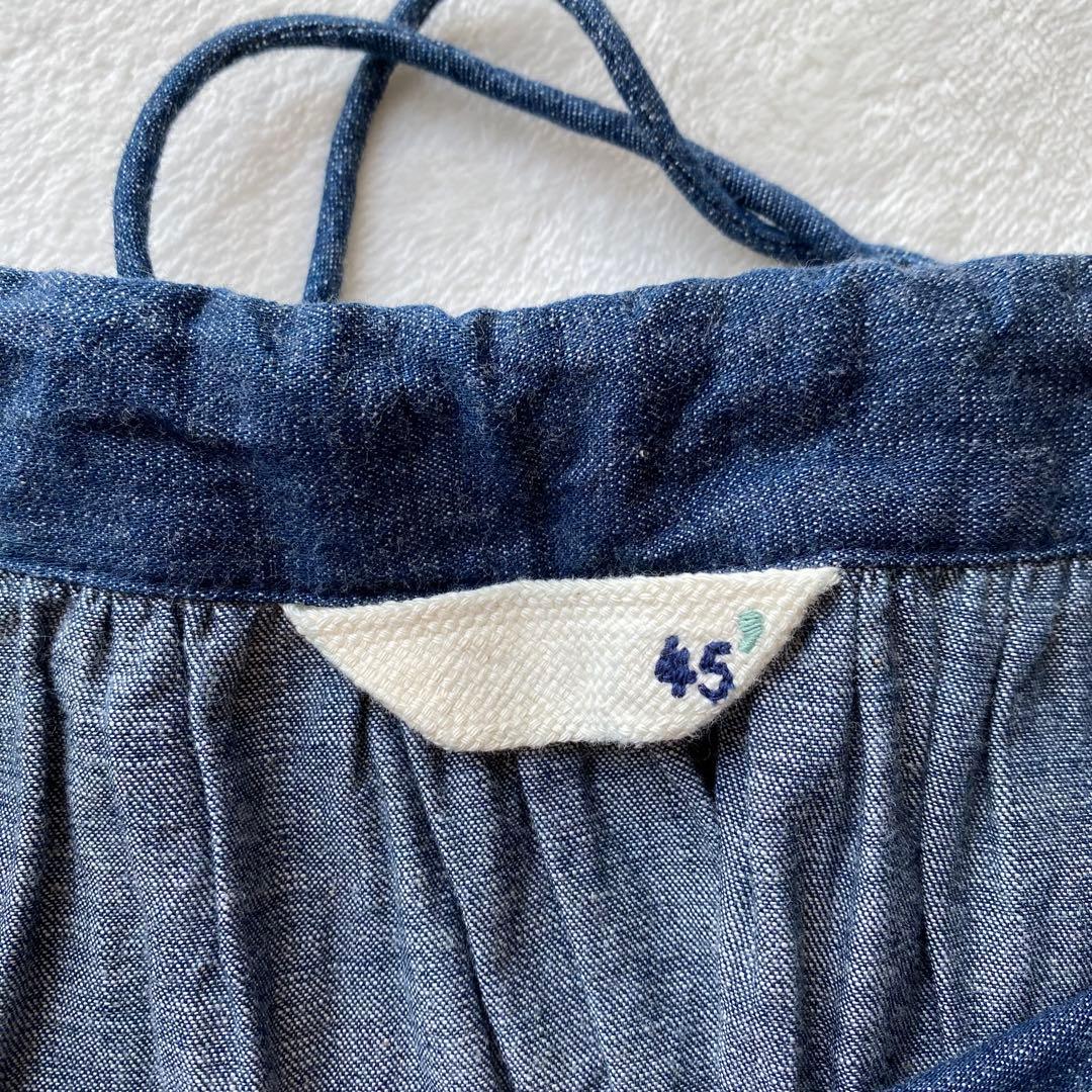 45rpm インディゴ コットンフレアティアードスカート ブルー サイズ3