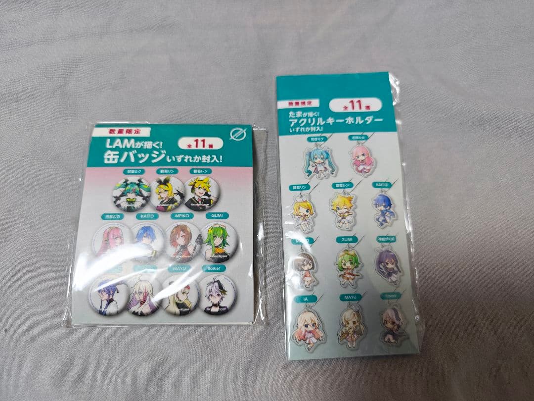 Vocalostream特典 初音ミク 缶バッジ MAYU アクリルキーホルダー