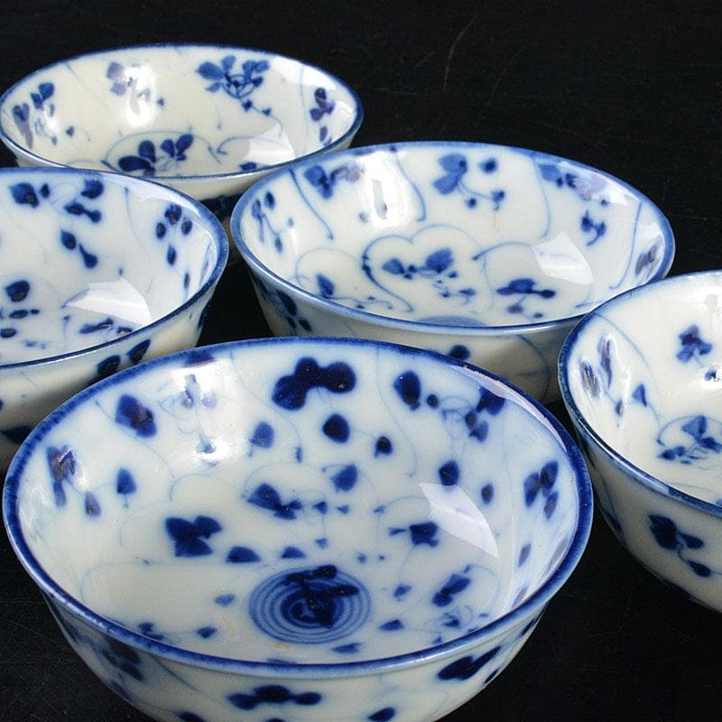 伊万里焼　古伊万里　染付　花文　煎茶碗　9点まとめて　C　6835