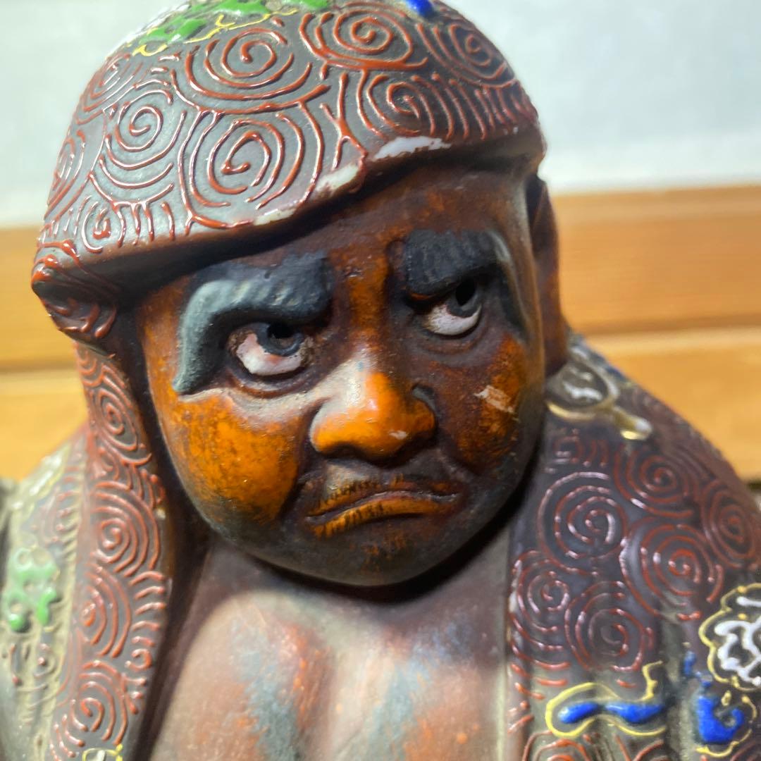 古九谷　色絵達磨図置物　30cm11cm12cm