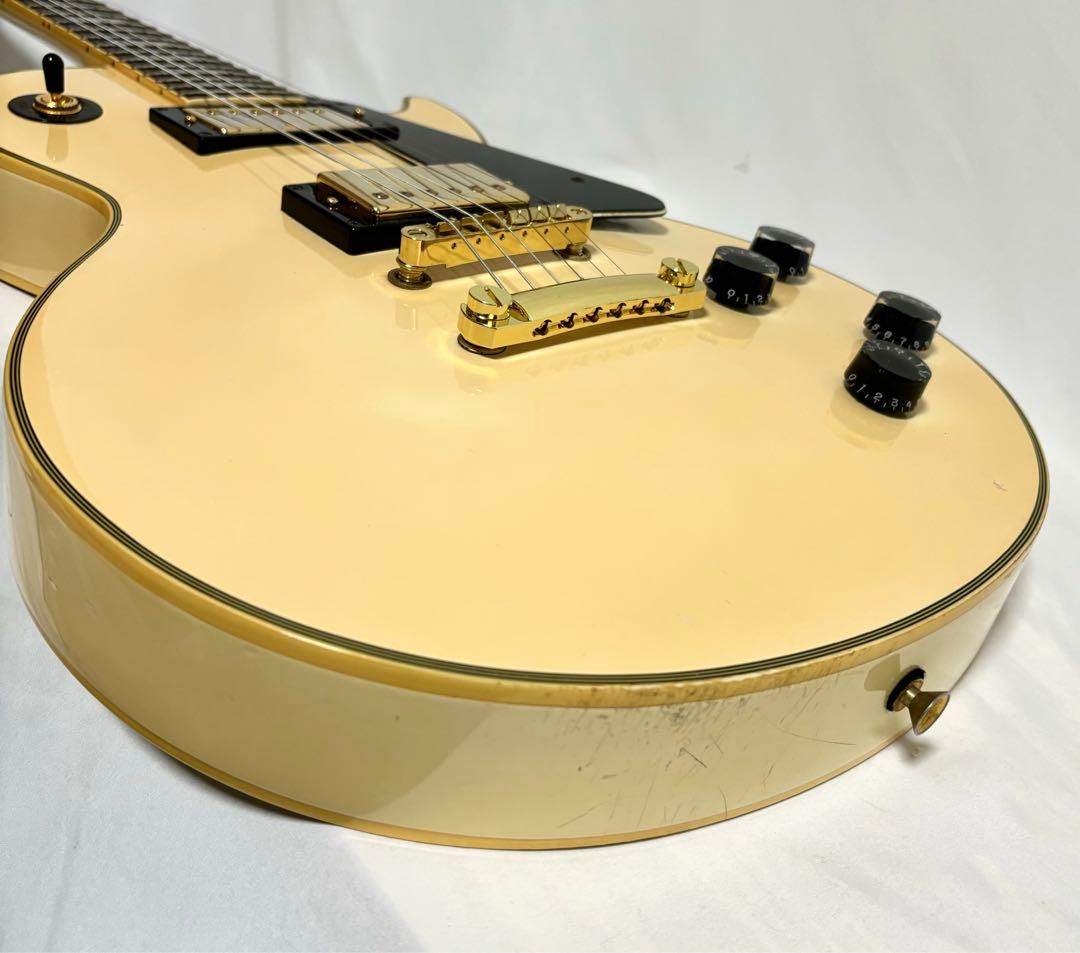 【新品弦張替済】Epiphone エレキギター レスポール カスタム ホワイト