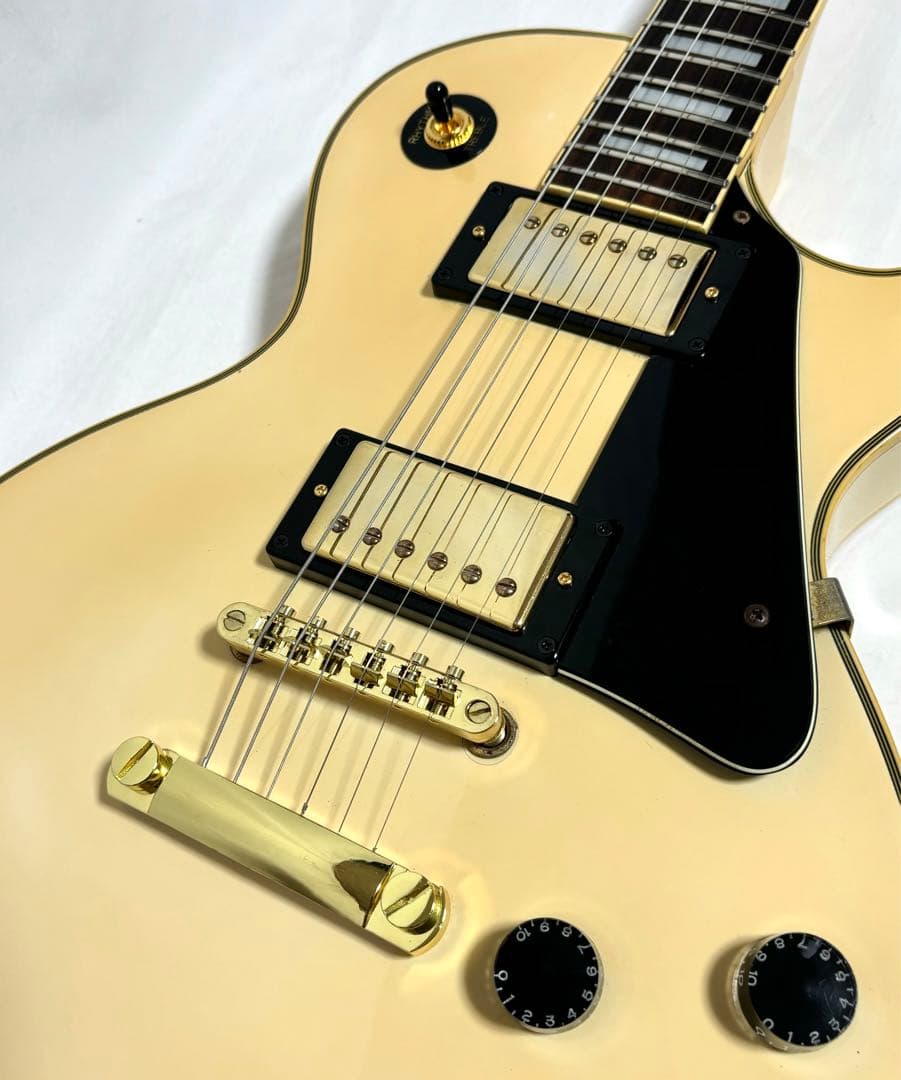 【新品弦張替済】Epiphone エレキギター レスポール カスタム ホワイト