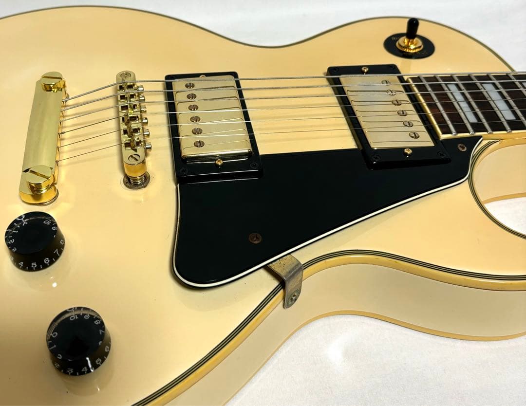 【新品弦張替済】Epiphone エレキギター レスポール カスタム ホワイト