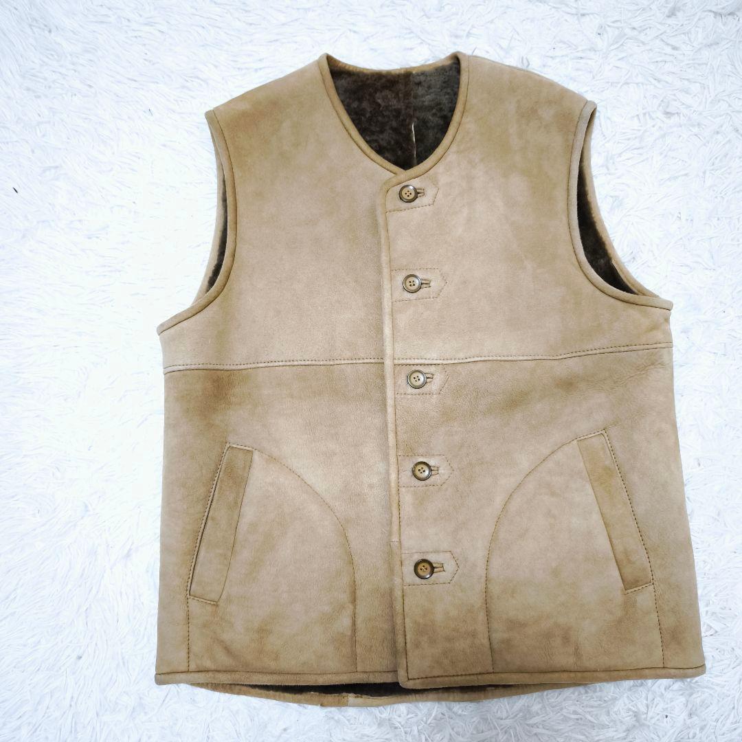【美品】ブルガリア軍 シープスキン リアルムートンベスト ミリタリー L