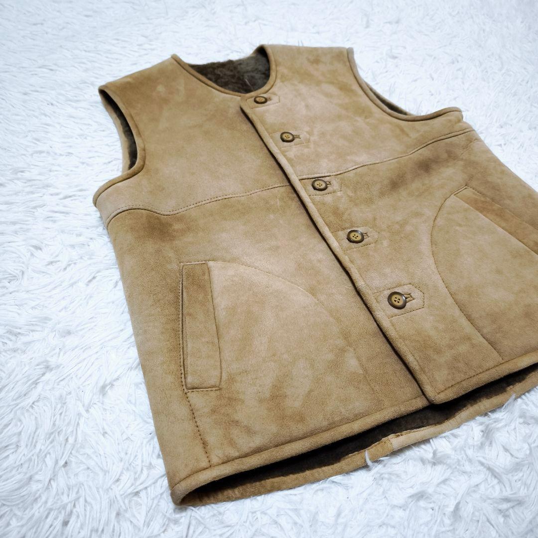 【美品】ブルガリア軍 シープスキン リアルムートンベスト ミリタリー L