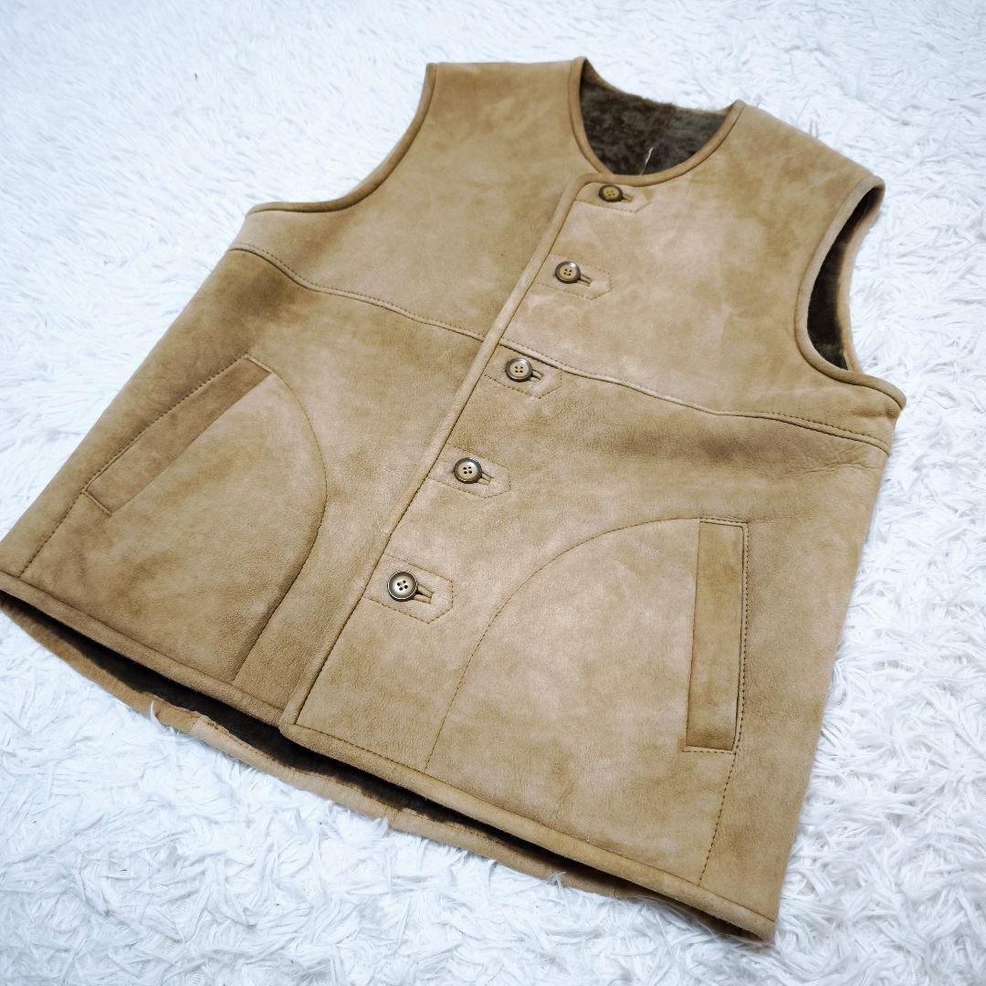 【美品】ブルガリア軍 シープスキン リアルムートンベスト ミリタリー L