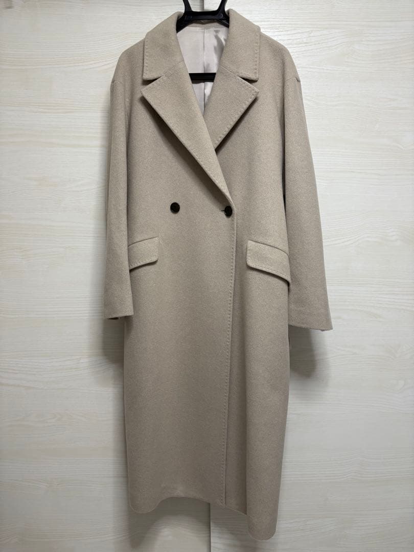 【新品・未使用】ベージュ ダブルブレスト ロングコート