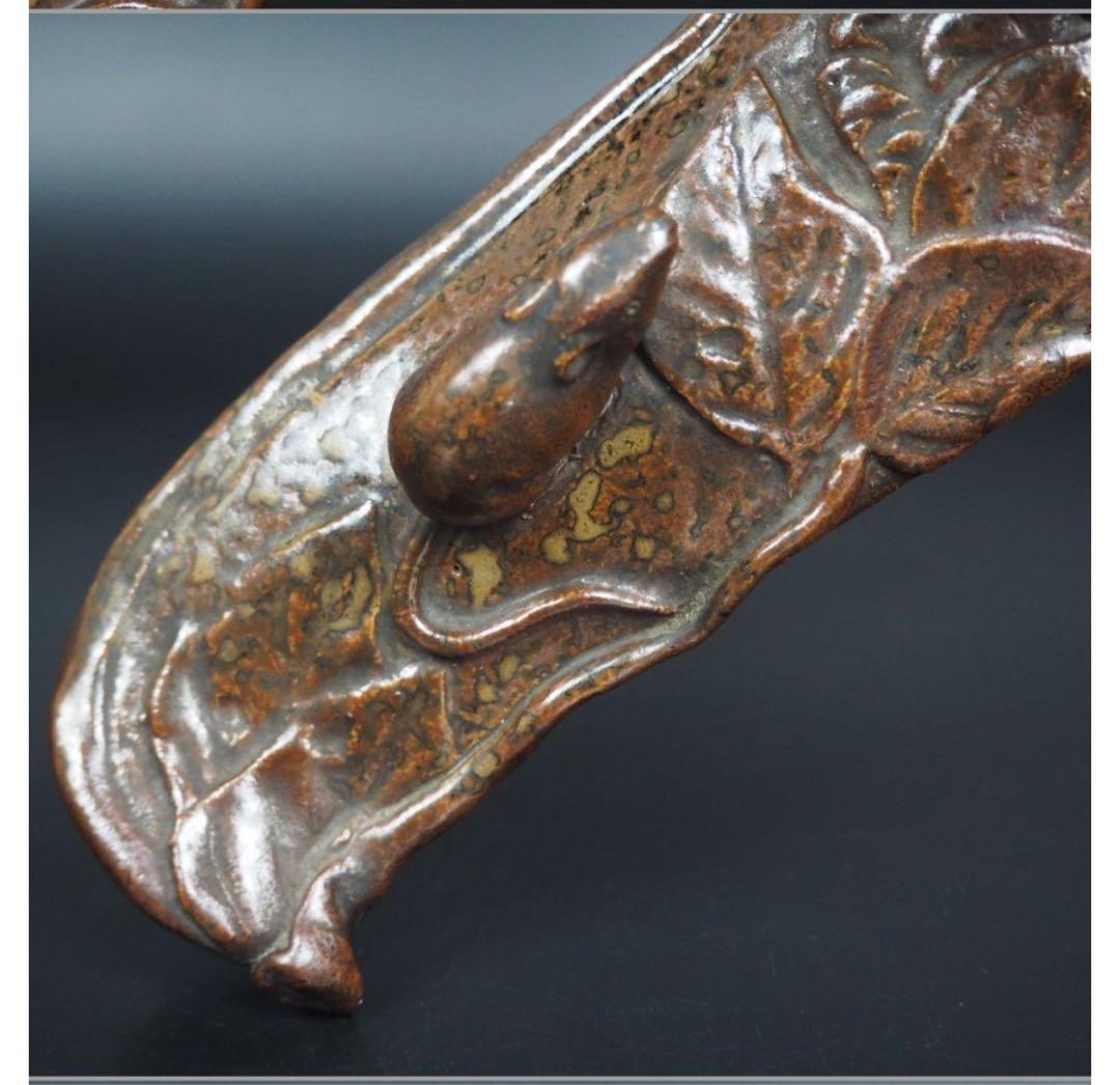 送料無料　江戸～明治　備前焼置物　陶印あり　秀逸作