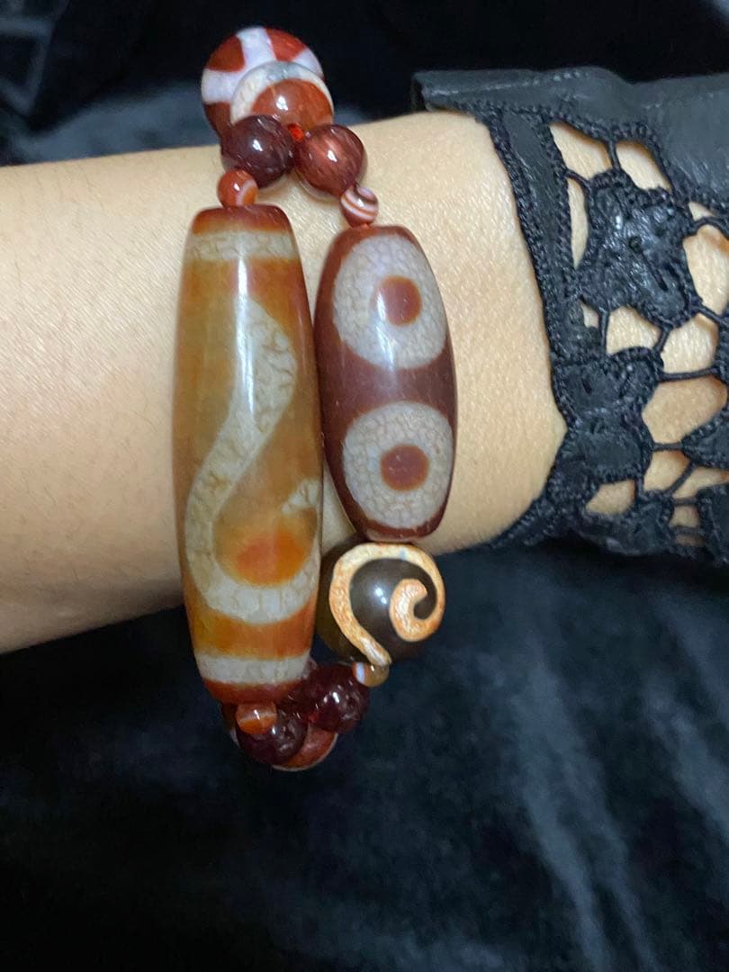 超超希少な天珠だらけ宝石品質アンデシン望みなんて叶いまくるのでは？ブレスレット♡