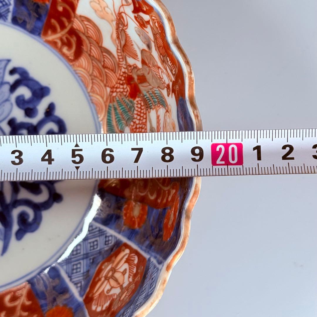 古伊万里　大聖寺伊万里　染錦三方龍仙人菊花型鉢　三ツ鉢揃い　黄仁覧図　特上品