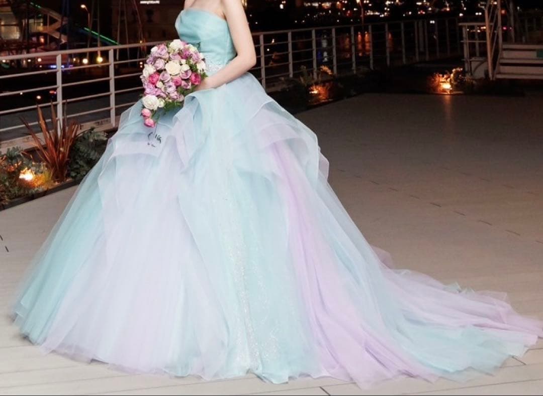 カラードレス、アリエルドレス、パニエ付き