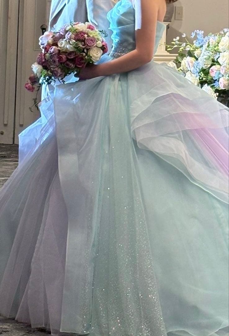 カラードレス、アリエルドレス、パニエ付き