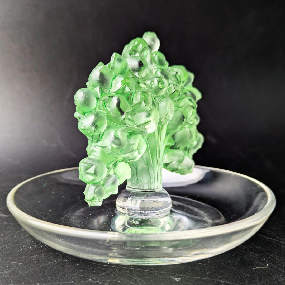 いちりんりんさん専用ルネ・ラリック幸運の鈴蘭ミュゲ緑彩パティナリングディッシュ希