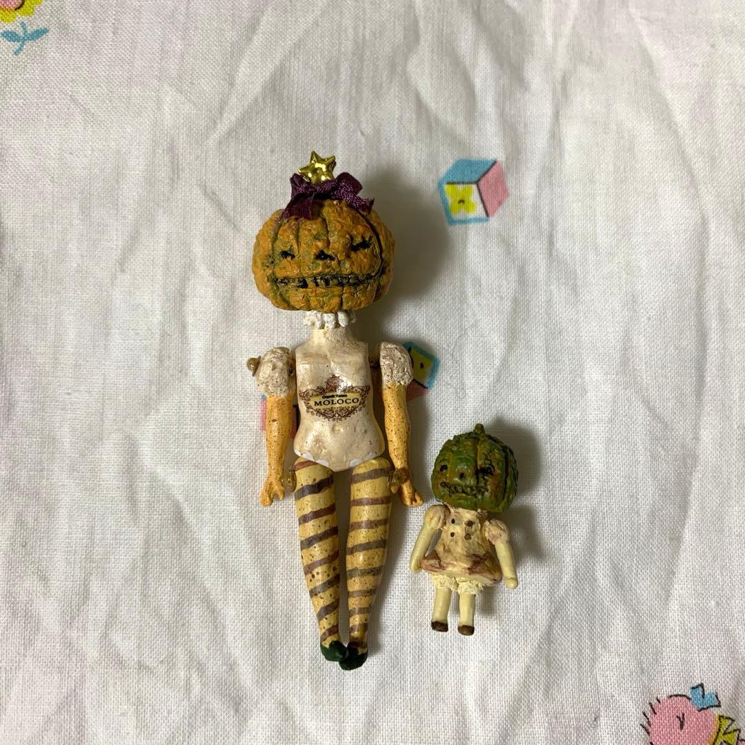 カボチャ頭の人形セット　ミニチュア　作家