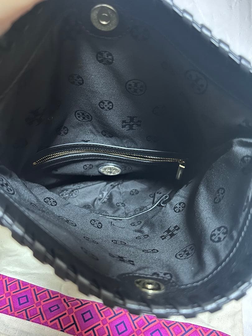 【美品】Tory Burch 黒 レザー ショルダーバッグ 2way