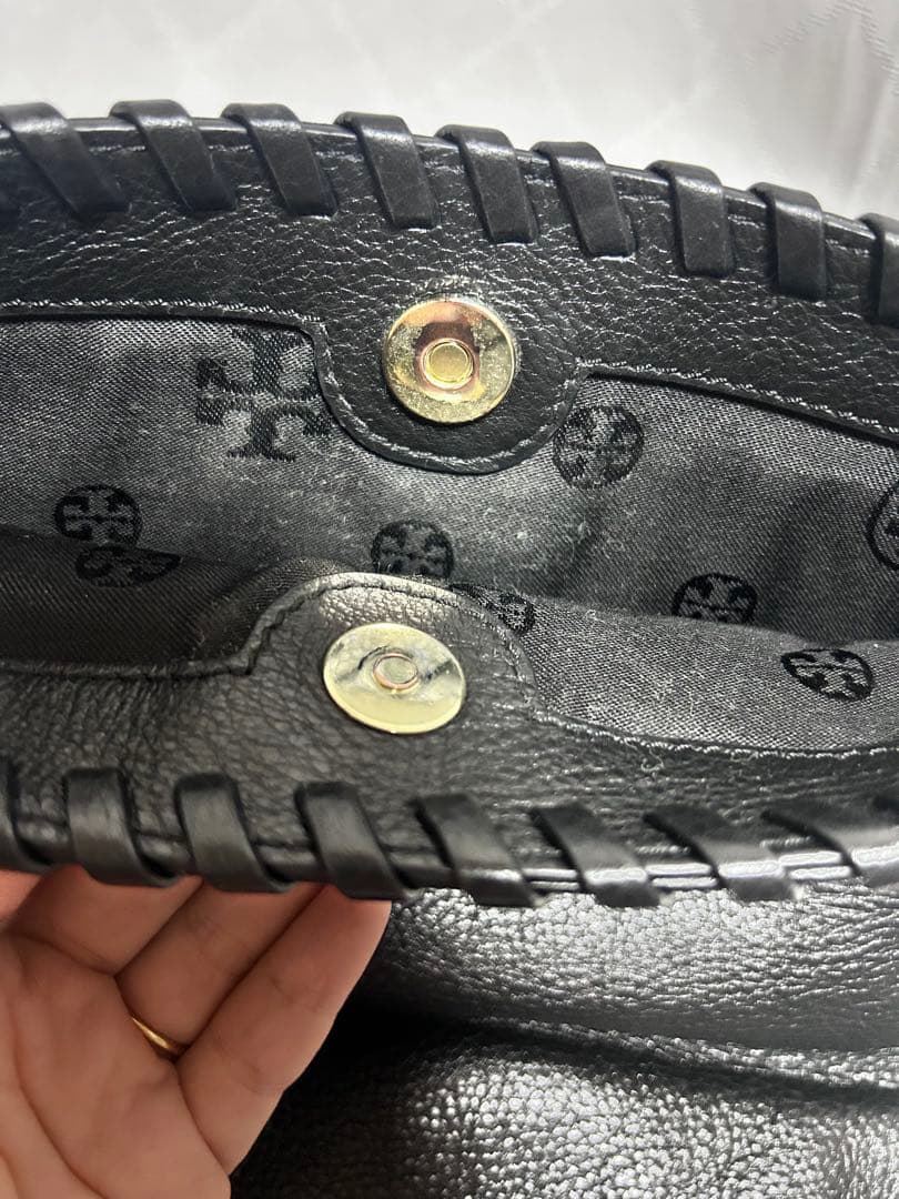 【美品】Tory Burch 黒 レザー ショルダーバッグ 2way