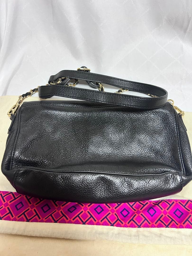 【美品】Tory Burch 黒 レザー ショルダーバッグ 2way
