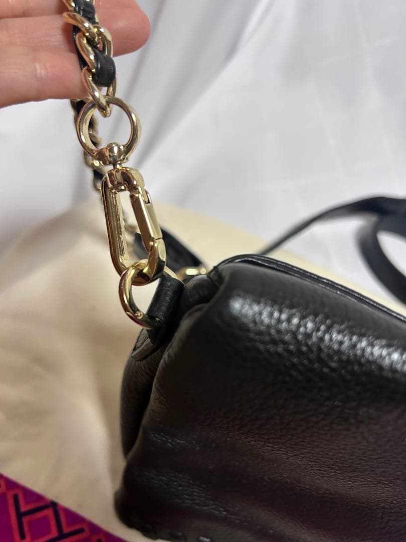 【美品】Tory Burch 黒 レザー ショルダーバッグ 2way