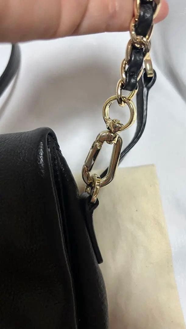 【美品】Tory Burch 黒 レザー ショルダーバッグ 2way