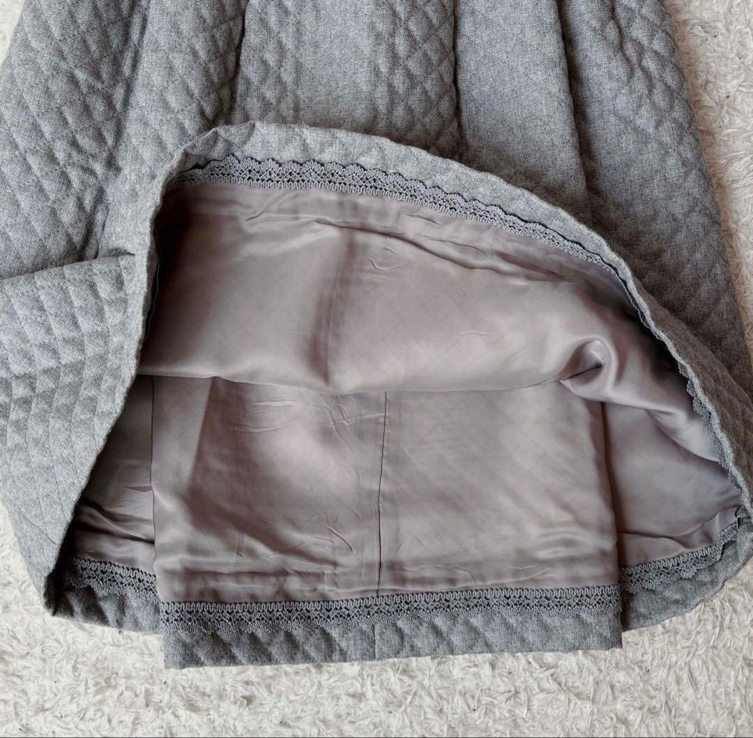 フォクシースカート ウール100%ダイアゴナルキルティングスカート