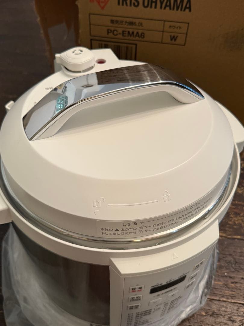 IRIS OHYAMA 電気圧力鍋 PC-EMA6 6.0L ホワイト（外箱無）