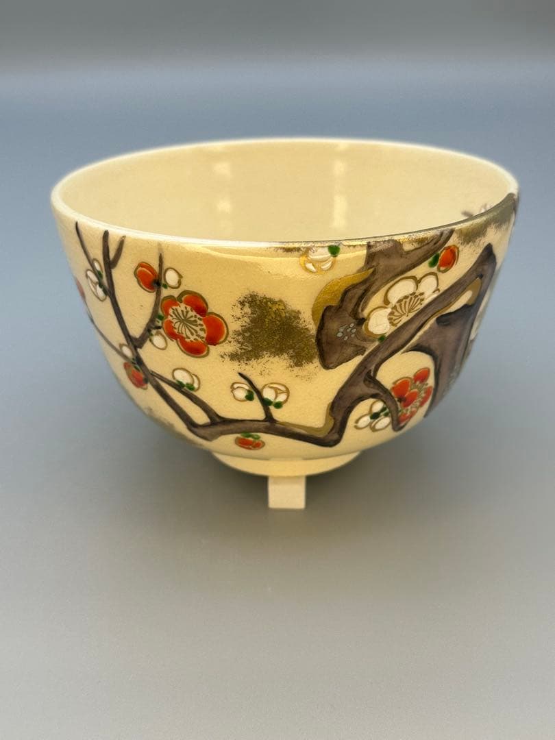 茶道具　茶碗　宮川香雲　梅絵　 大徳寺　雪窓書付