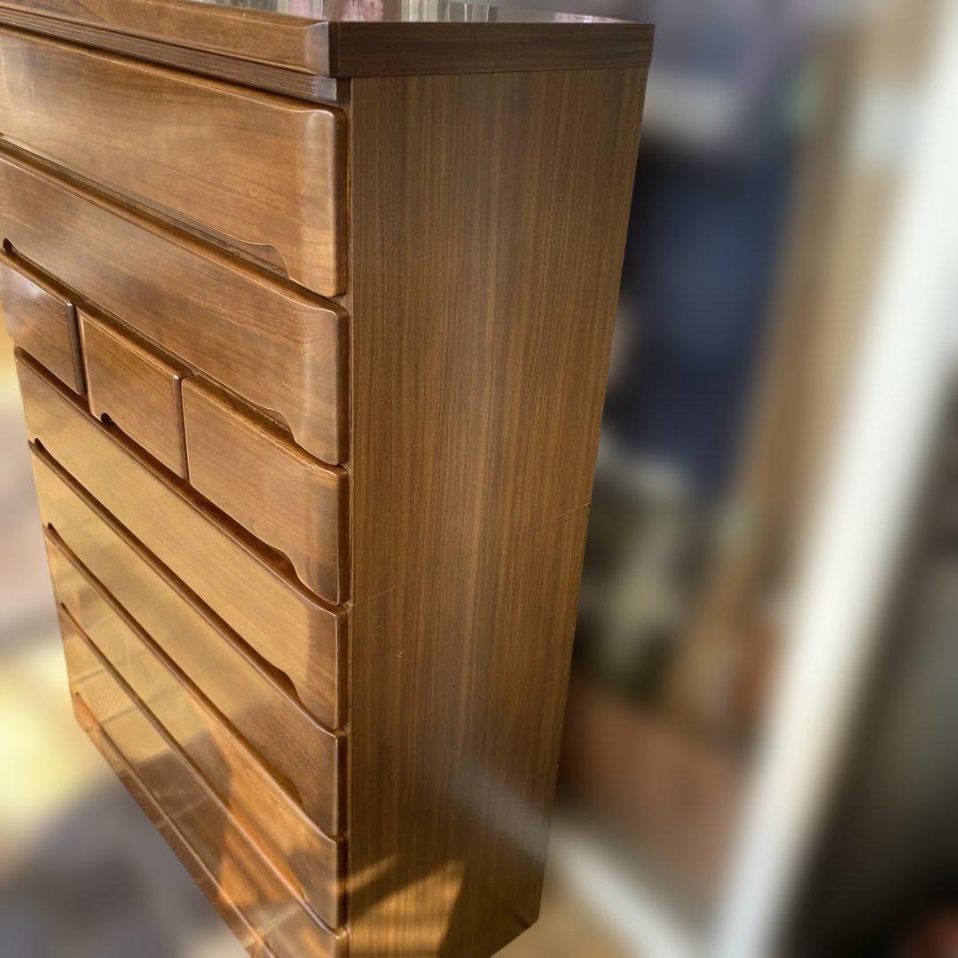 木製ブラウンチェスト 8引き出し　7段　S K