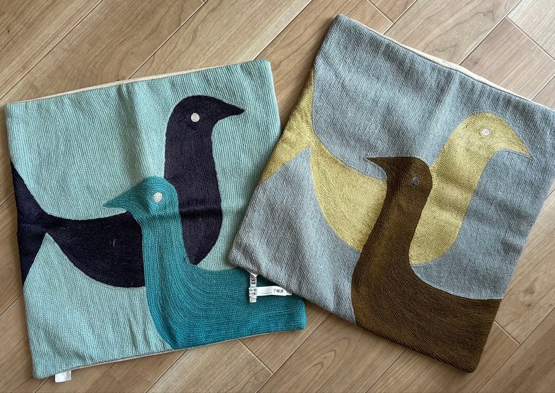 Jonathan Adler 鳥デザイン クッションカバー 2枚セット