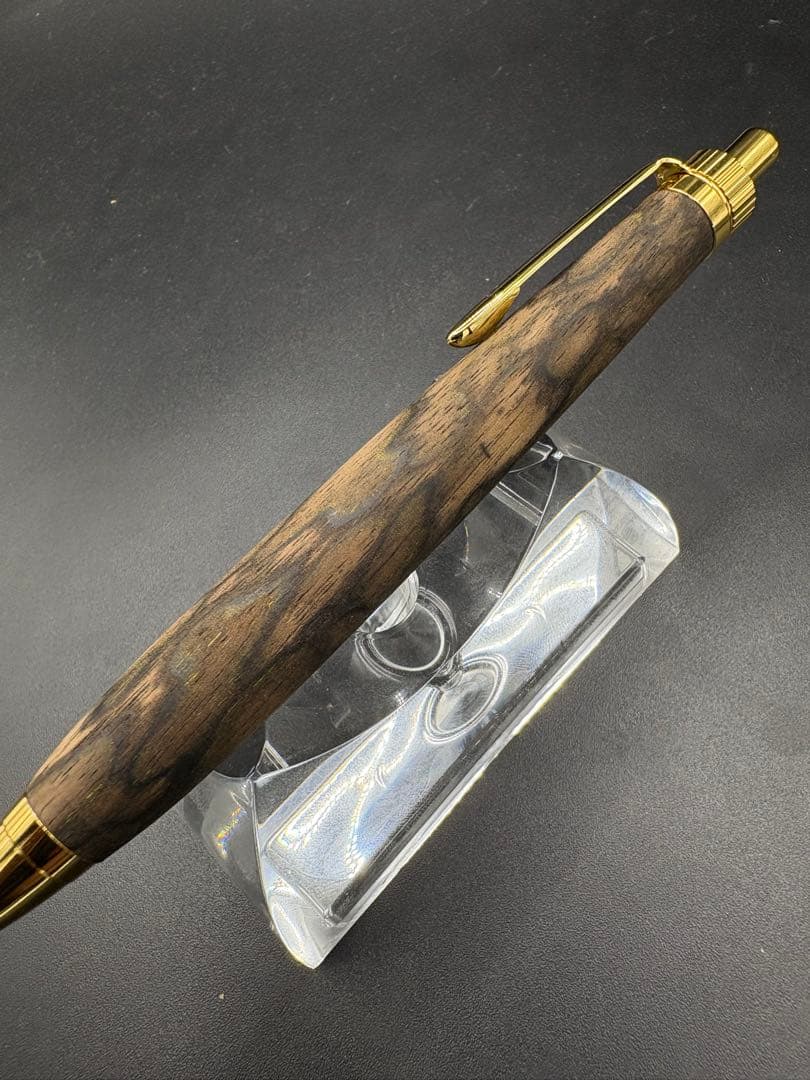 485 たっくる　超極上　黒柿　孔雀杢　木軸シャーペン　ボールペン