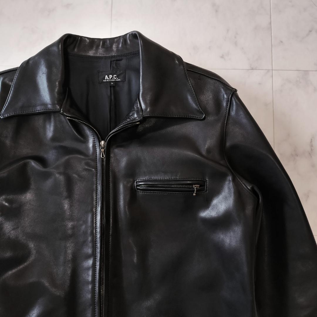 希少 old A.P.C. 馬革 フランス製 レザージャケット M ヴィンテージ