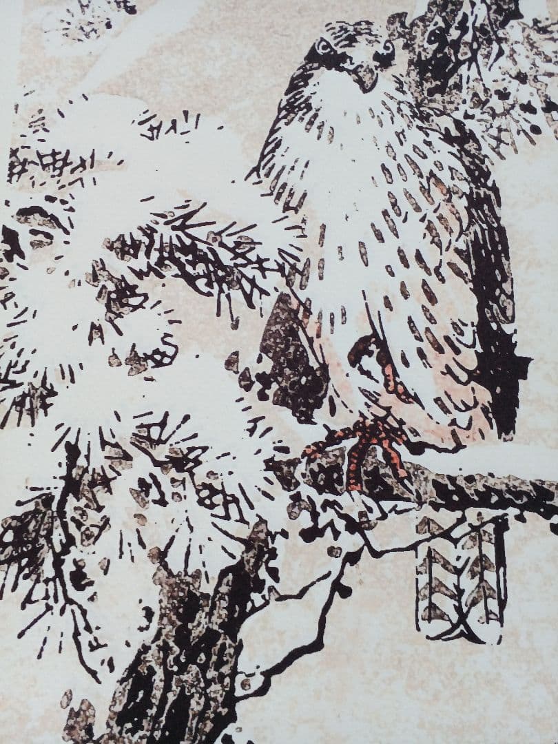 江戸屋版　媒嶺花鳥画譜第1編 27図 手作り古画修復　浮世絵風