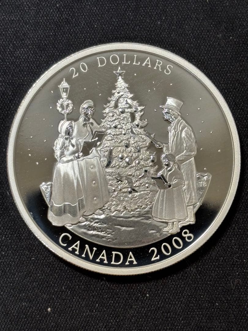 【純銀製】カナダ クリスマス・キャロルプルーフ純銀 1オンス　内外箱付き！