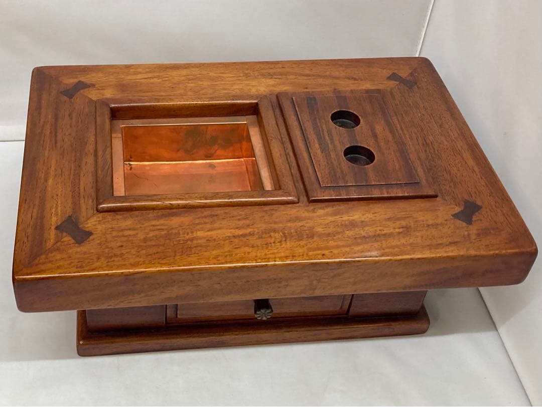 B8s 木製ミニチュア長火鉢　関西型　民芸　縮小　木工芸