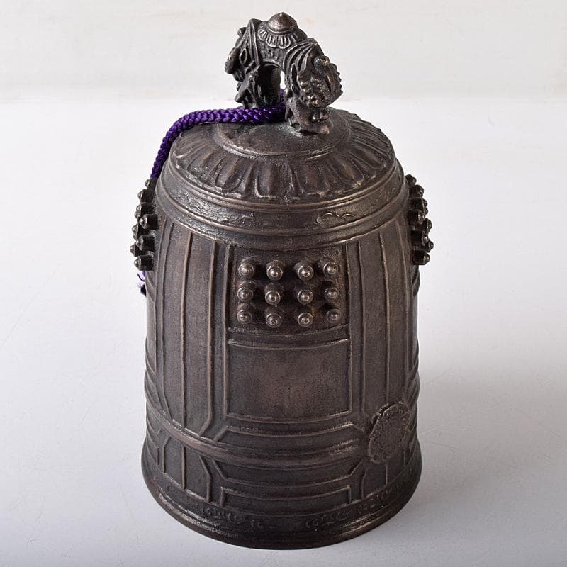 高岡銅器　晴光作　砂張　喚鐘　小槌付　共箱　M　R8443