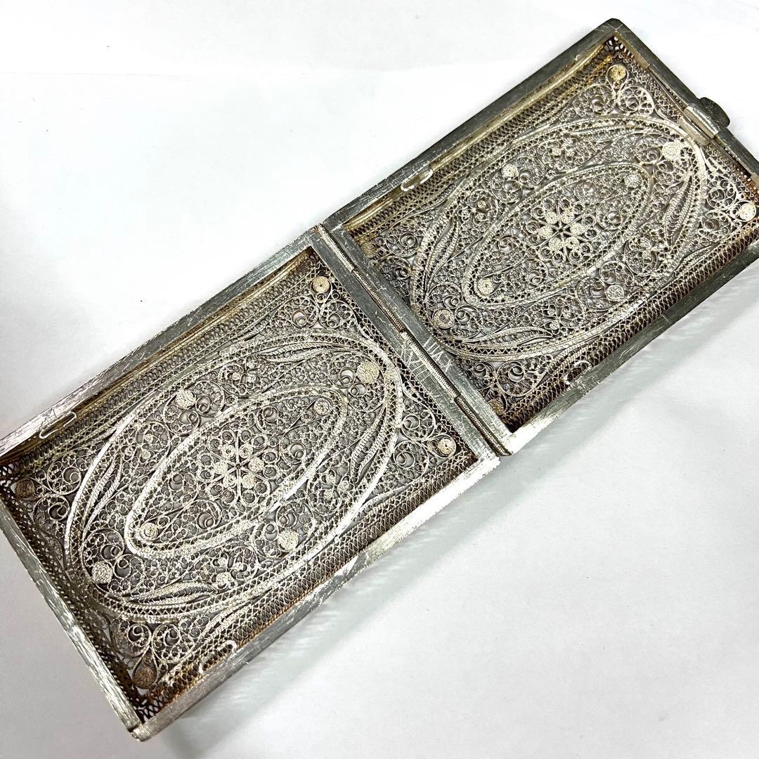 美品 シルバー silver 煙草入 小物入 銀細工 メッシュ 約132g