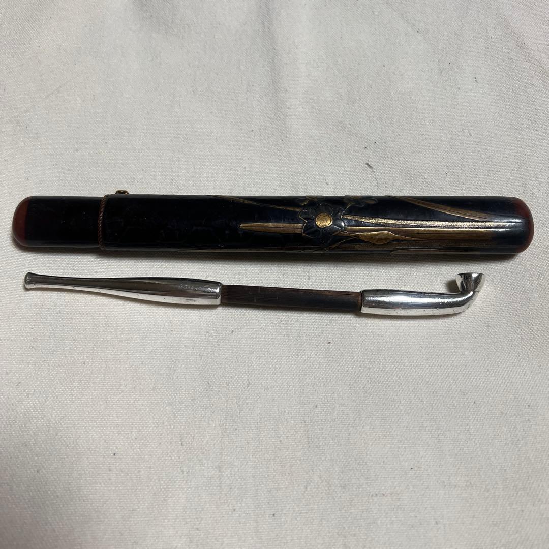 キセル　村田　漆塗りの煙管とケース　　アンティーク　骨董