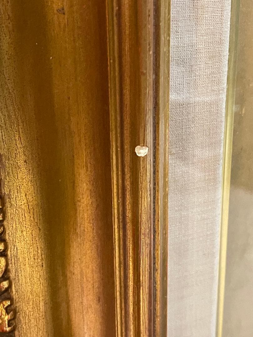 【模写】千本裕三「教会の見える丘」風景画　油彩画　額装　サイン有り　F15号