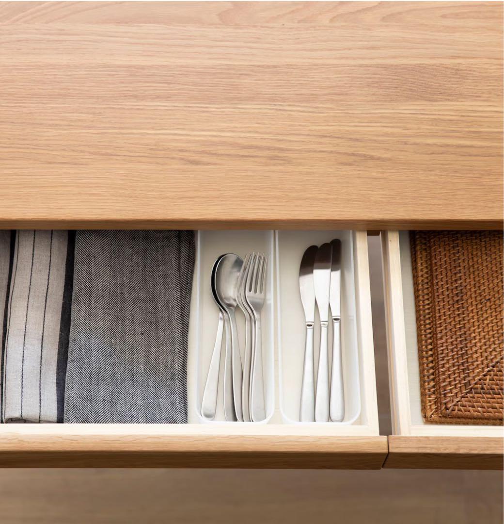 ※送料込み！【無印良品】ナチュラル木製ダイニングテーブル （引き出し付き）