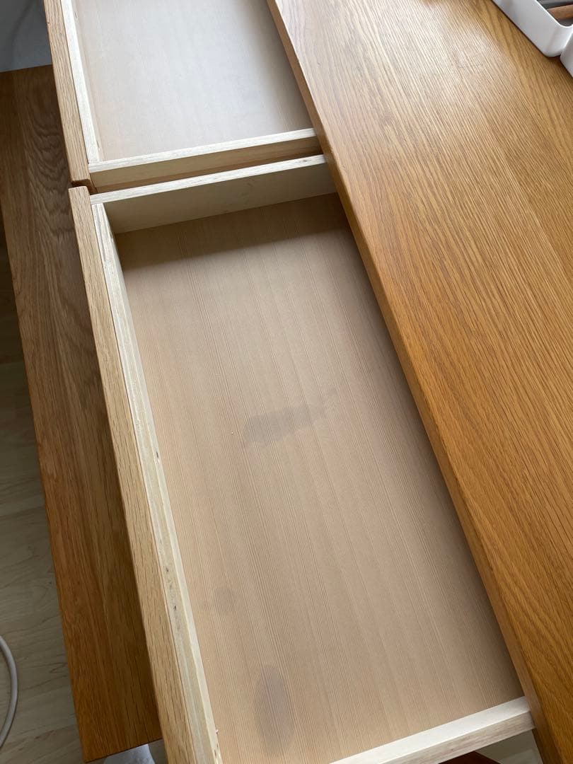 ※送料込み！【無印良品】ナチュラル木製ダイニングテーブル （引き出し付き）