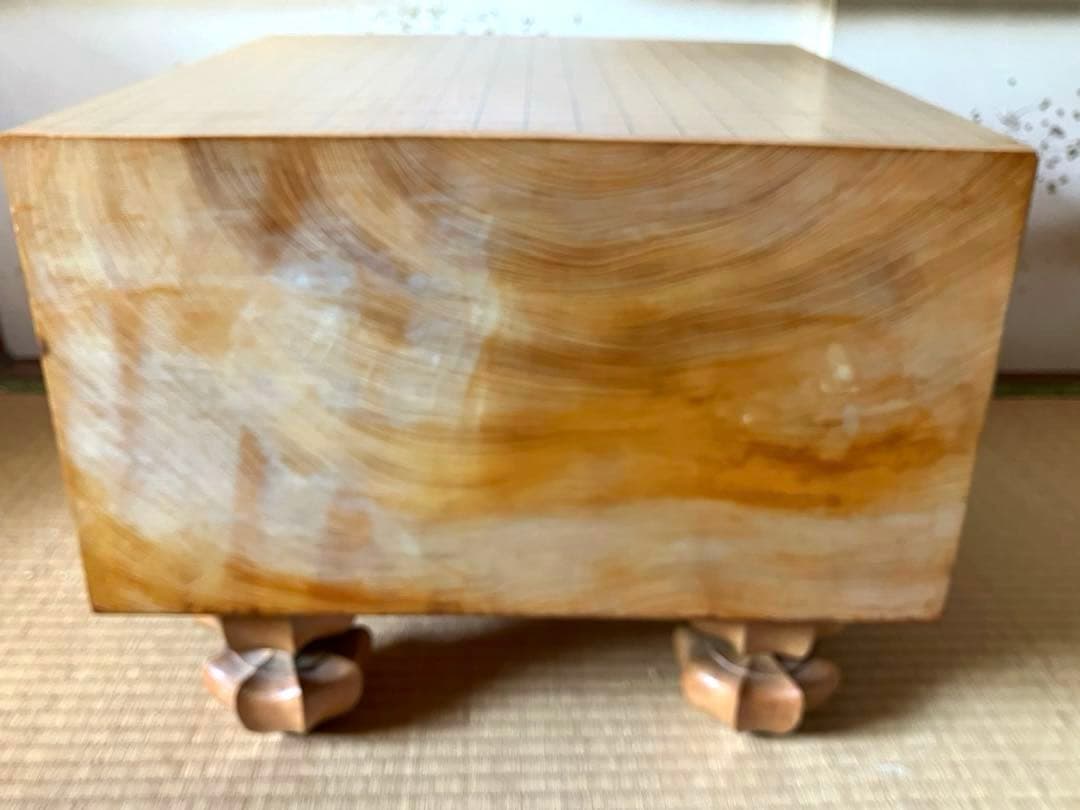 昭和レトロ　脚付碁盤7.7寸　板目