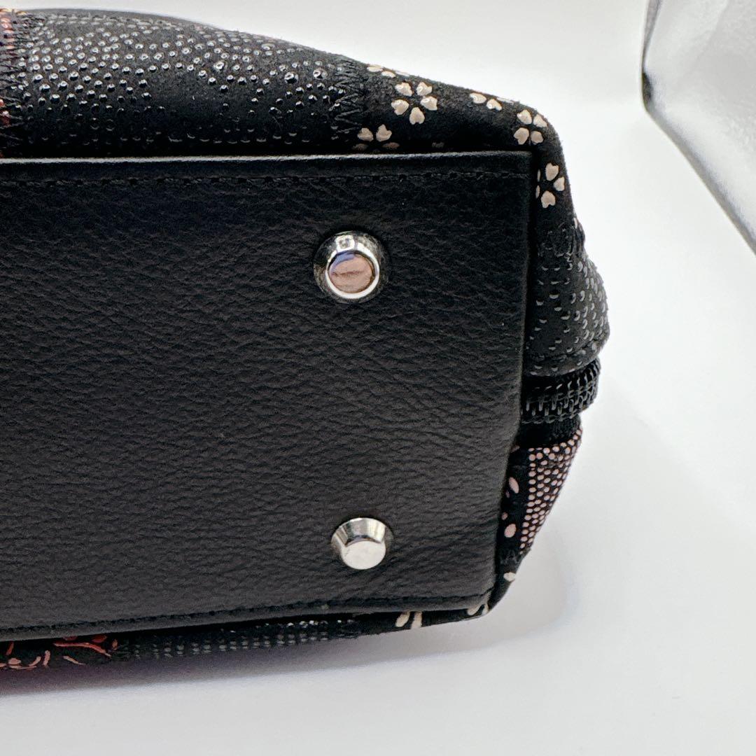 未使用級 印傳屋 印伝 パッチワークハンドバッグ JRA公認 鹿革 長財布付き