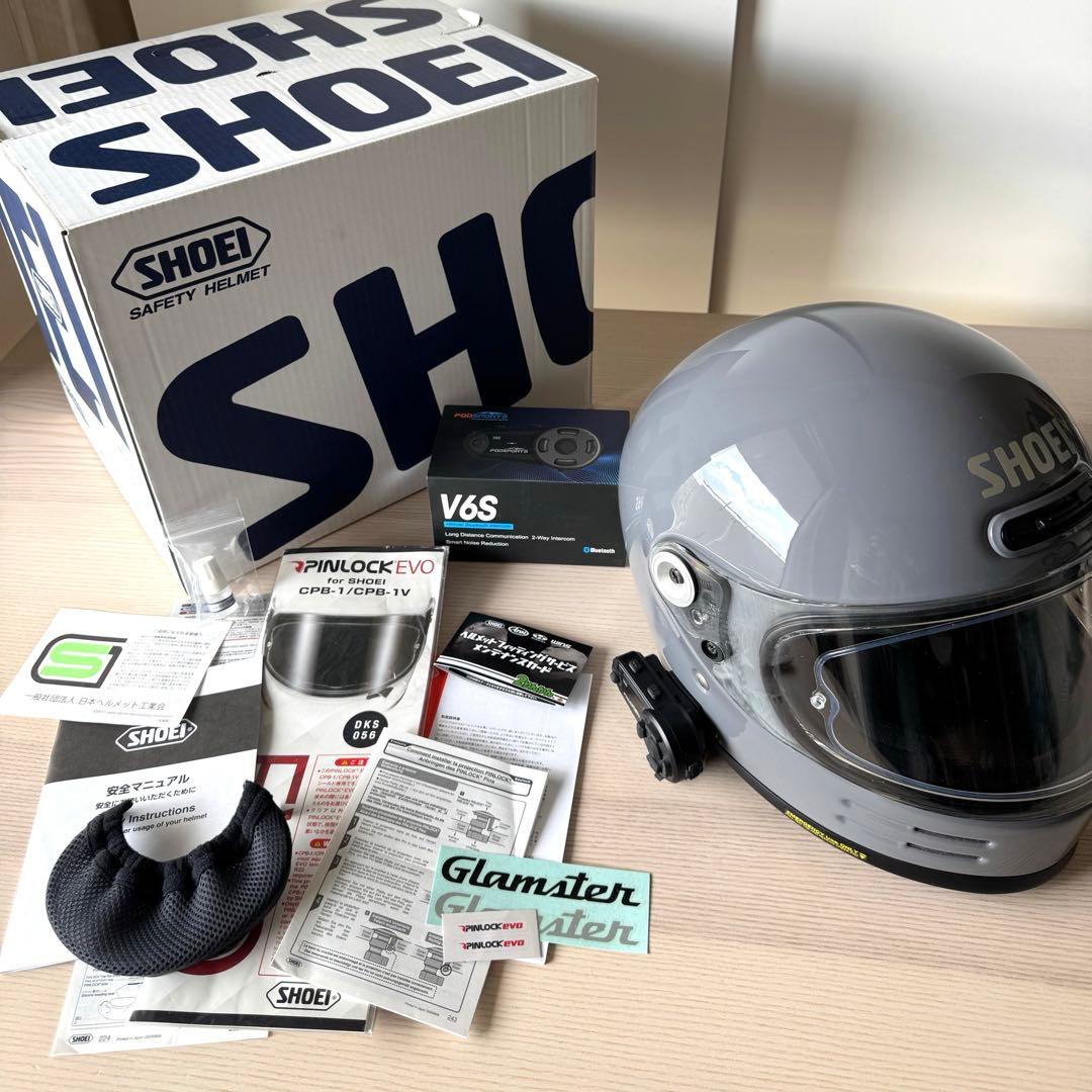 「無キズ」SHOEI グラムスター グレー　インカム付き