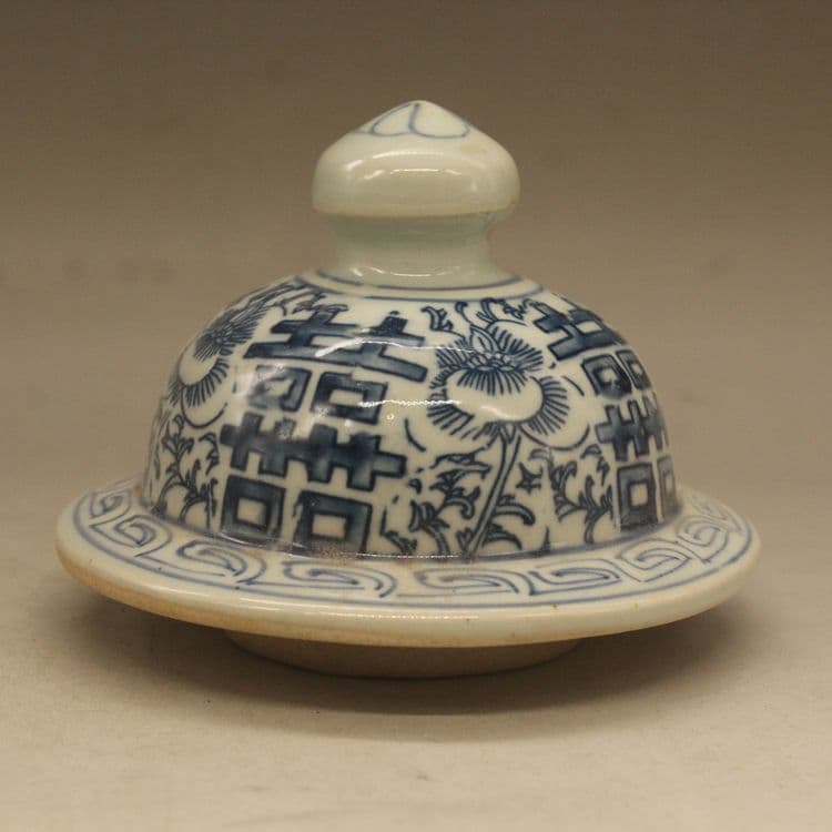 清光緒青花双喜纏枝蓮将軍壺 景徳鎮 陶磁器 装飾品 現代工芸品 美術品 置物
