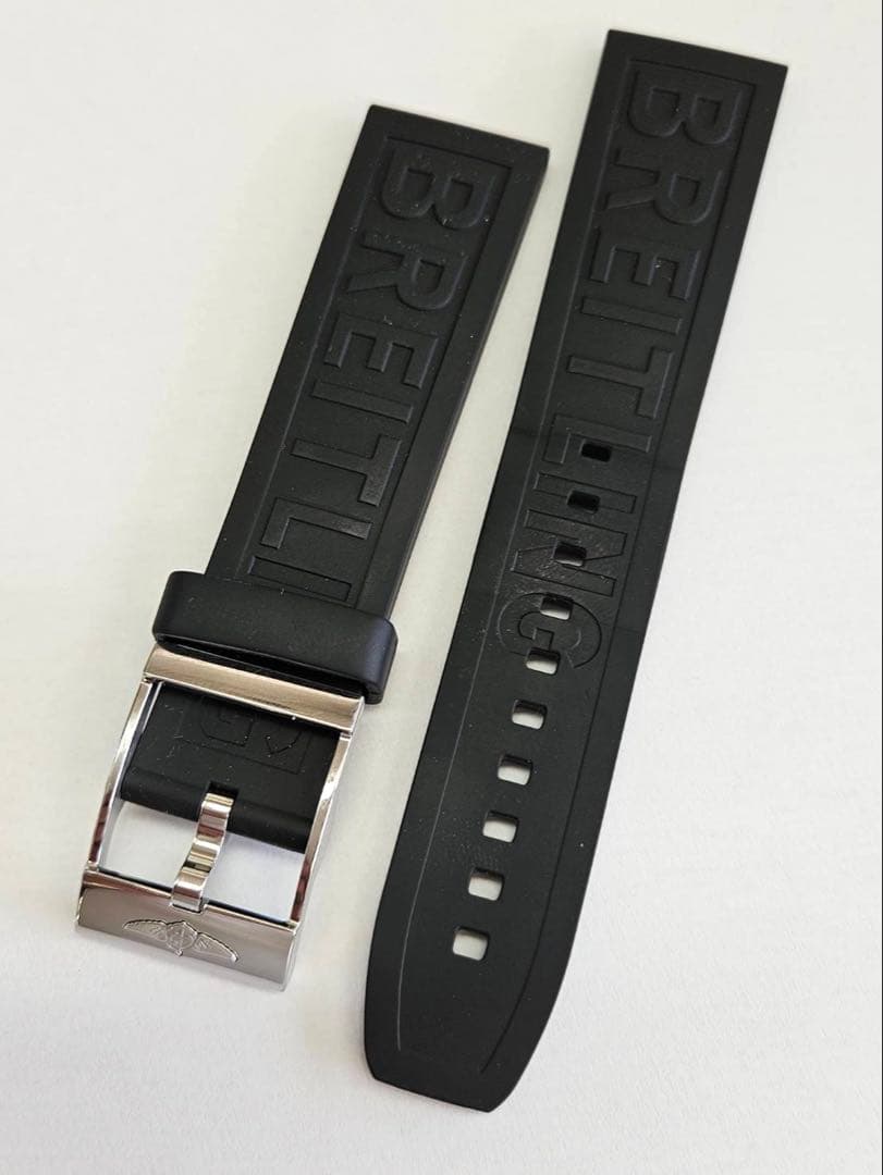 値下げブライトリング ラバーベルト 22-20mm ブラック BREITLING