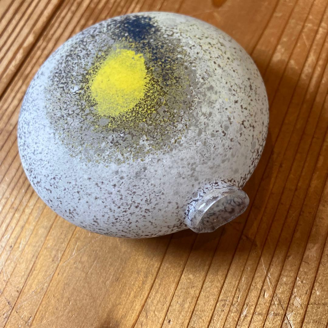 橋村野美知　硝子　ガラス　壁掛花入　一点もの　アート